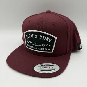 Muhammad Ali Contenders Float & Sting Patch Hat Cap Maroon Snapback Adjustable